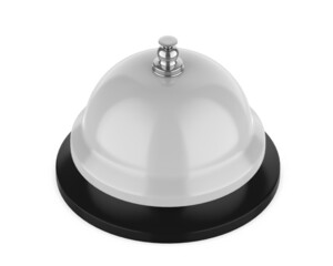 Blank Manual Push and Press Stainless Steel Call Bell for Table  Desk Home Office Silver, 3d render illustration.