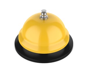 Blank Manual Push and Press Stainless Steel Call Bell for Table  Desk Home Office Silver, 3d render illustration.