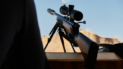 Small caliber sniper rifle with sniper scope