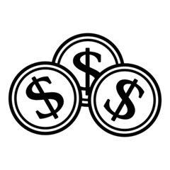 Dollar Flat Icon Isolated On White Background