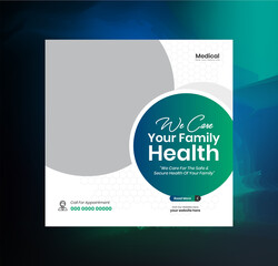 Obraz premium Medical Healthcare Social Media Post, Medical Web Banner Design, Instagram Post Template Design