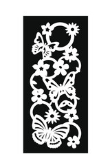 Silhouette of flowers and leaves. Vector illustration.
Laser cutting template for an openwork vector silhouette.
A postcard carved in vintage style.