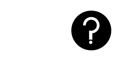Question mark in circle. Black shape. Help symbol. Chat element. Isolated object. Vector illustration. Stock image. 