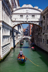 The Bridge of Sighs at Venice, Italy.