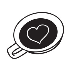 Coffe Cup Heart Love Concept
