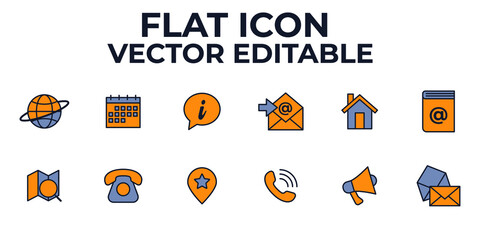Contact us elements set icon symbol template for graphic and web design collection logo vector illustration