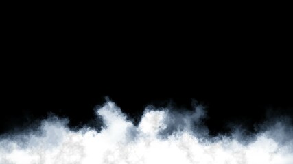 Long White Cloud on Black Background