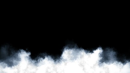 Long White Cloud on Black Background