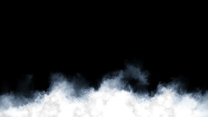 Long White Cloud on Black Background