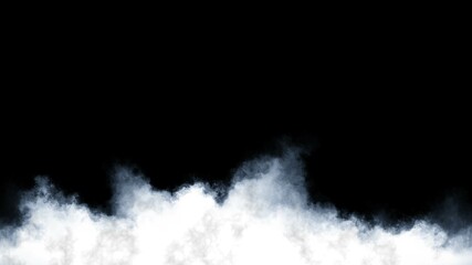 Fototapeta na wymiar Long White Cloud on Black Background