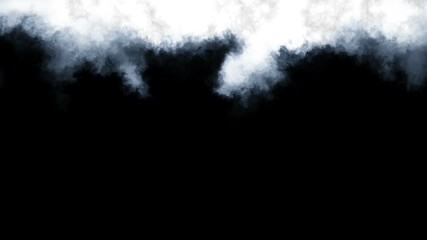 Long White Cloud on Black Background