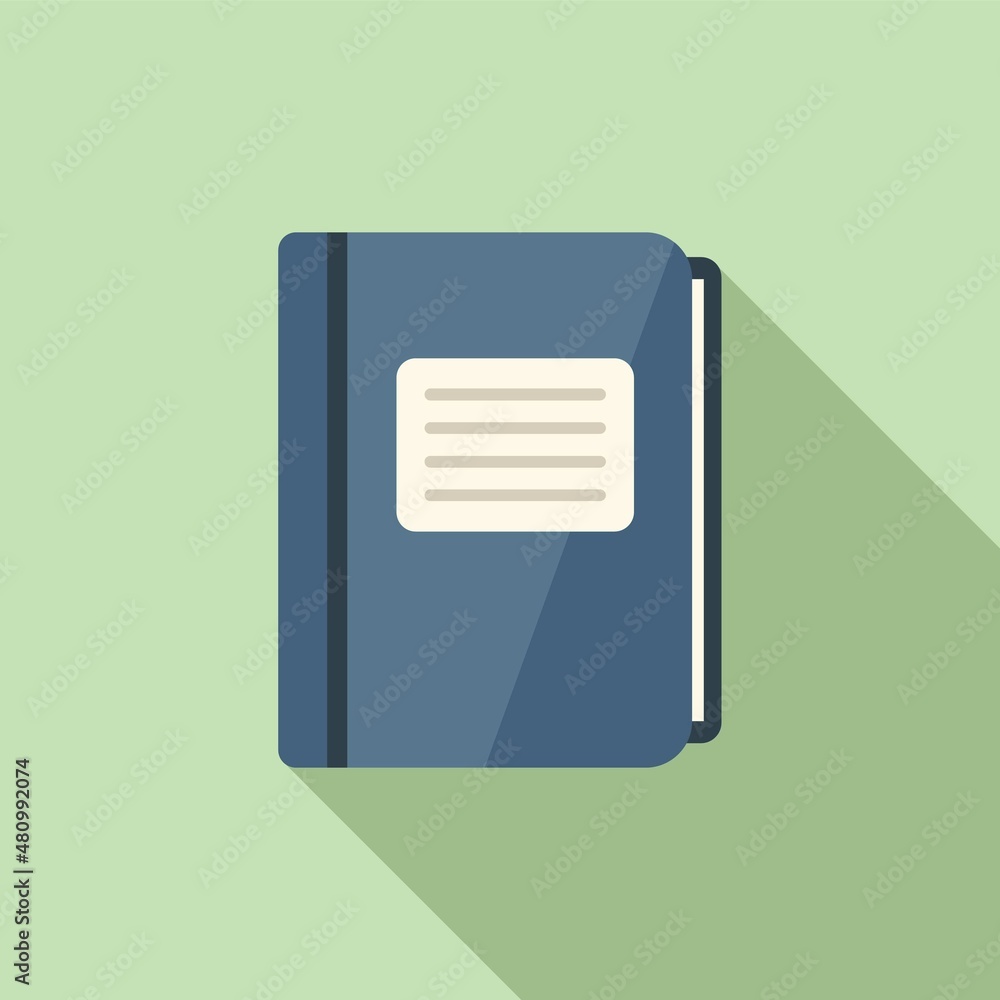 Poster notebook folder icon flat vector. write paper