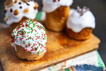 Easter cake sweet dessert baking homemade easter treat healthy meal food snack on the table copy space food background rustic top view