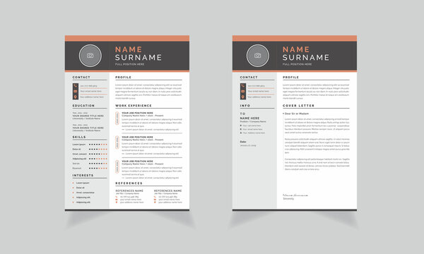 Creative Resume and Cover Letter with CV Template Set