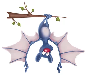 Fotobehang Illustration of Cute Bat. Children's illustration © liusa