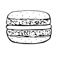Macaroon dessert vector illustration, hand drawing sketch