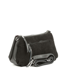 Naklejka premium Classic fashion black suede leather women's bag on a white background