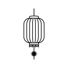 Obraz premium Lantern icon. Chinese New Year lantern. Traditional paper lanterns. Flat vector style illustration.