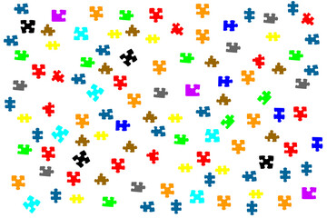 Fototapeta na wymiar Piezas de puzzle de colores