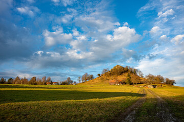 Obraz premium Rhön, Wachtküppel, Hügel, Berg, Landschaft