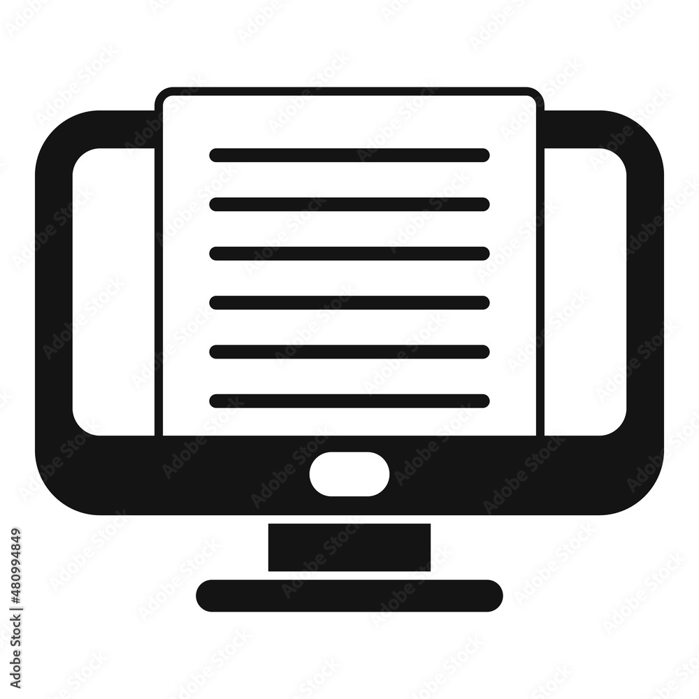 Poster monitor message icon simple vector. note text
