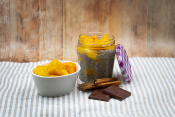 Chia and mango pudding. Fit breakfast.