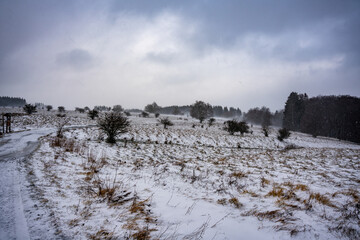 Rhön, Schneesturm, Schneegestöber, Winter, Wind, Schnee, Sturm, Landschaft, Wolken, Wetter