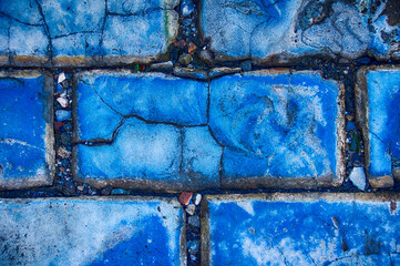 Blue Cobblestones On the Streets of Old San Juan Puerto Rico