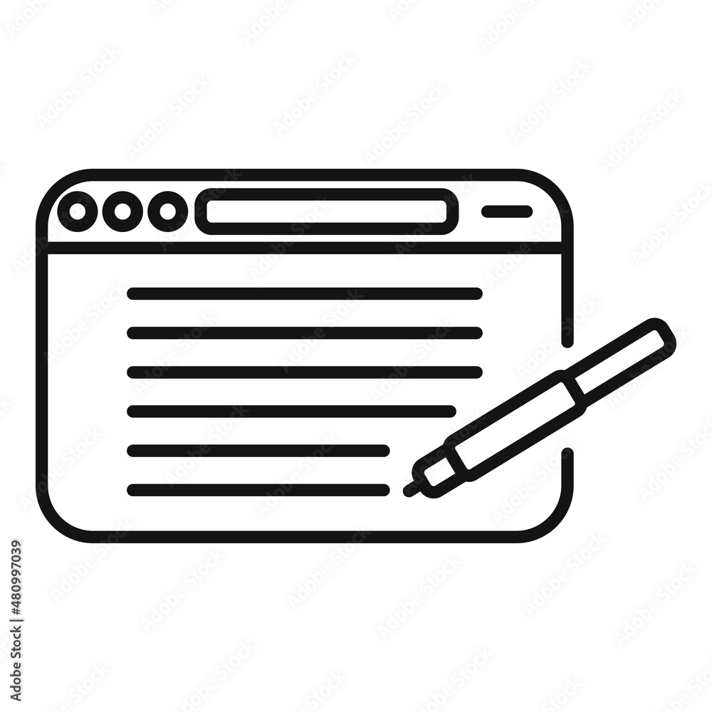Poster web page writing icon outline vector. text message