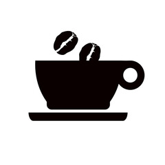 Naklejki   Cup with coffee   - flat vector icon