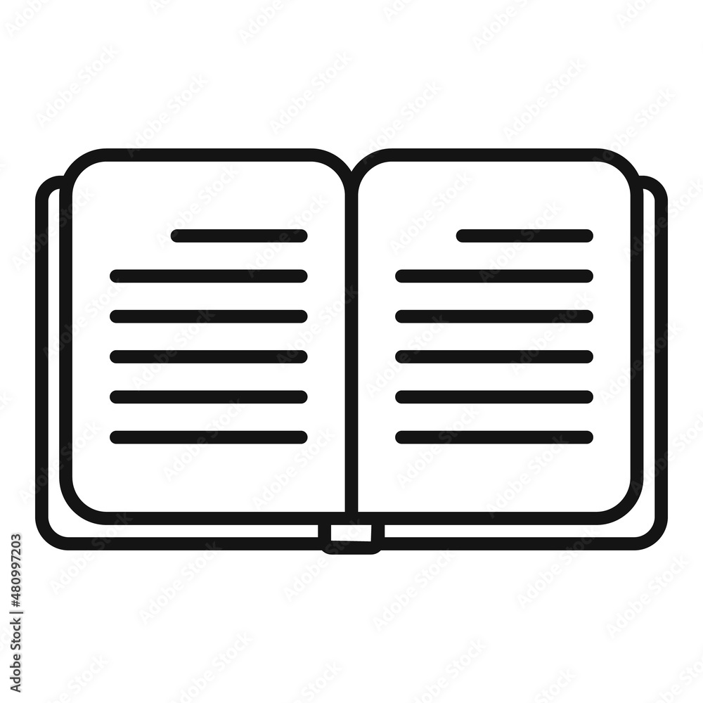 Aufkleber open notebook icon outline vector. pen write