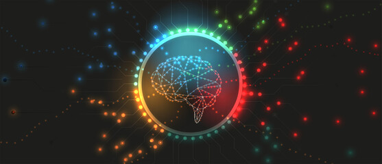 Conceptual technology illustration of artificial intelligence