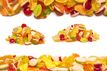 Assorted tasty gummy candies.