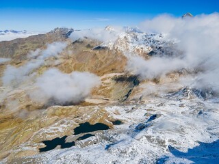 Mountain view in Ecrins national park from Col Des Muandes, France