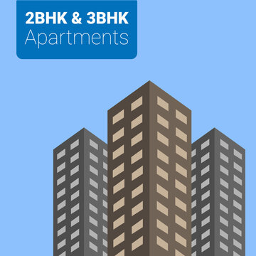 Building icon, real estate apartment, 2BHK& 3BHK Flat, Building apartment