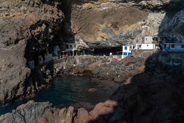 Smugglers Bay in the cliffs of La Palma (Poris de Candelaria), Canary Islands 