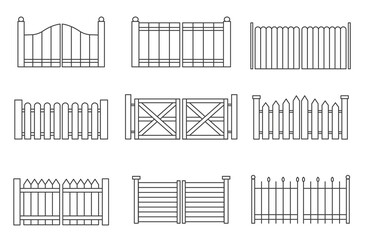 collection of modern gates- vector illustration