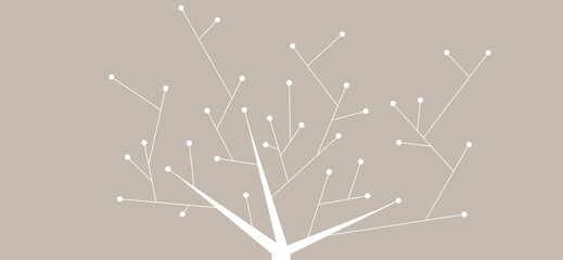 Fototapeta premium Minimal abstract tree illustration - sleek zen nature design - graphic geometric banner style