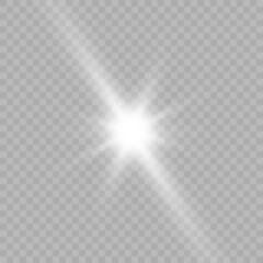 Vector transparent white light special lens flare light effect.