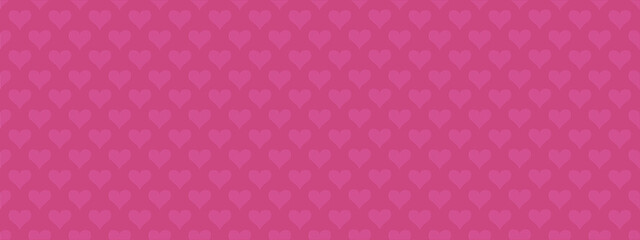 Bandeau avec un fond rose avec des motifs en forme de coeur - Texture Saint-Valentin