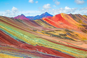 Vinicunca or Winikunka. Also called Montna a de Siete Colores. Mountain in the Andes of Peru - 481001602