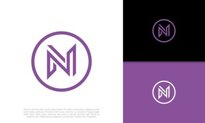 Initials N logo design. Initial Letter Logo.	