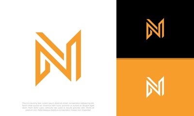 Initials N logo design. Initial Letter Logo.	