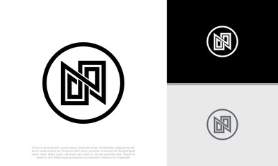 Fototapeta premium Initials N logo design. Initial Letter Logo. 