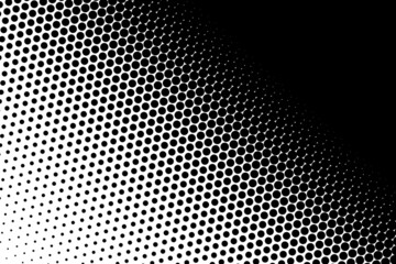 Dot perforation texture. Dots halftone pattern. Faded shade background. Noise gradation bg. Black screentone diffuse background. Overlay points effect. Abstract patern for design comic prints. Vector