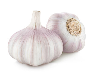 Delicious garlic, isolated on white background