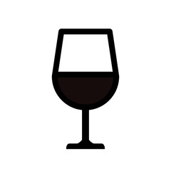 Glass with wine symbol.  Wine vector black icon.. Red wine, alcohol