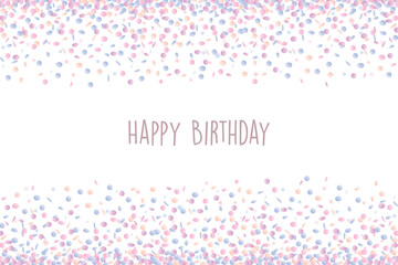 happy birthday confetti background in colorful pastel colors