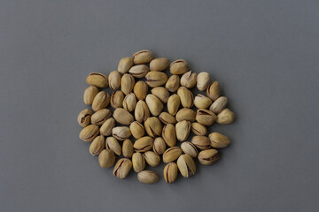 Pistachio on a grey background