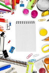 Big collection a color school supplies